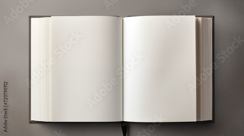 Book with blank pages, mockup, book template.