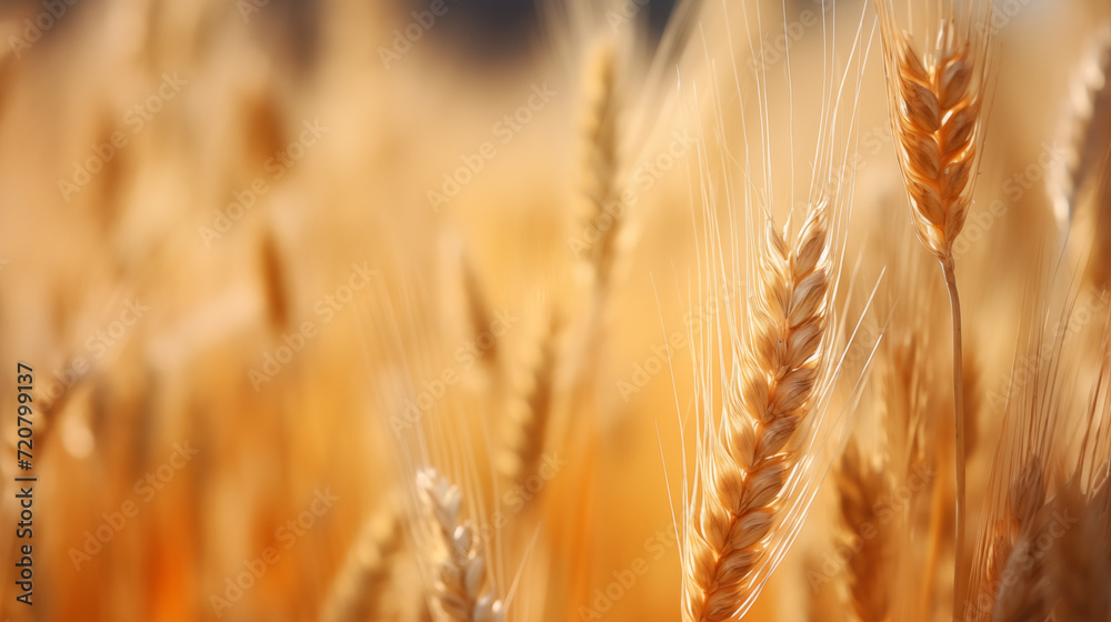 Wheat field, spikelets of wheat as a Ukrainian symbol