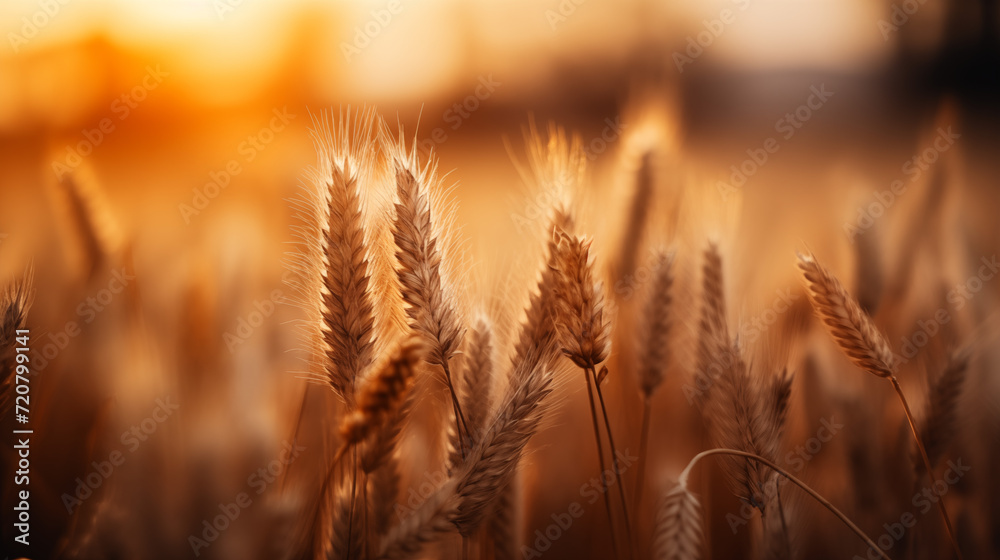 Wheat field, spikelets of wheat as a Ukrainian symbol Wheat field, spikelets of wheat as a Ukrainian symbol