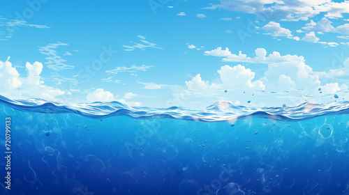 Sea ocean background, banner