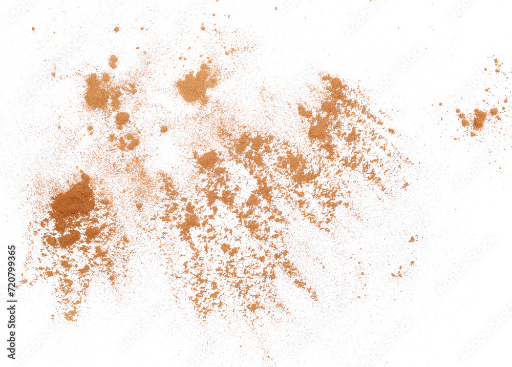 Cinnamon powder pile isolated on white