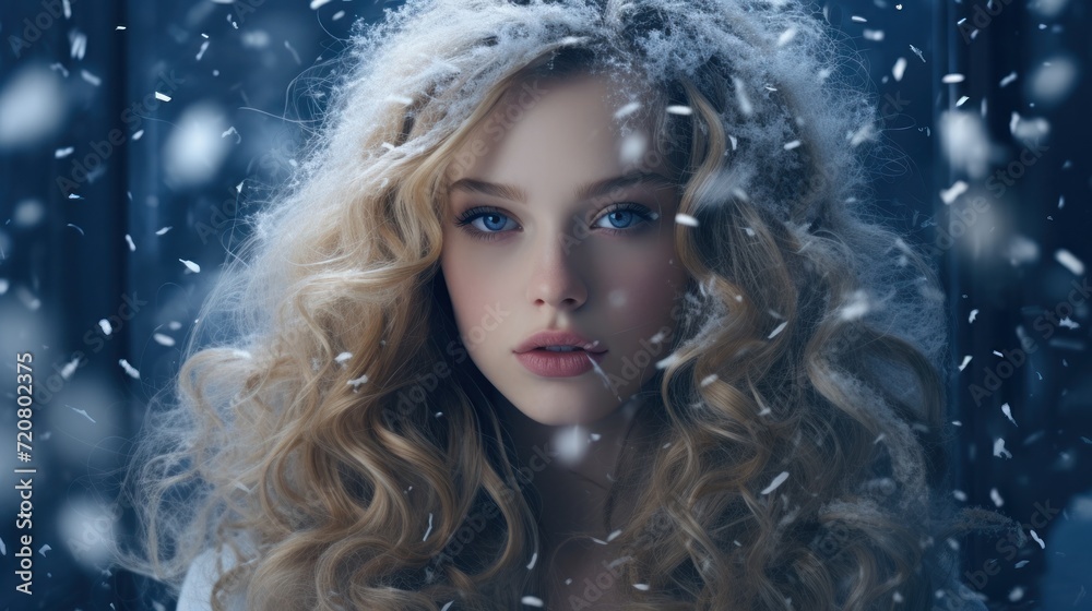 Winter Wonderland: Beautiful Snowflakes Falling AI Generated