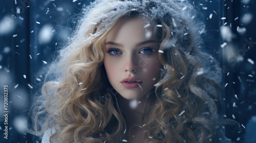 Winter Wonderland: Beautiful Snowflakes Falling AI Generated © Alex