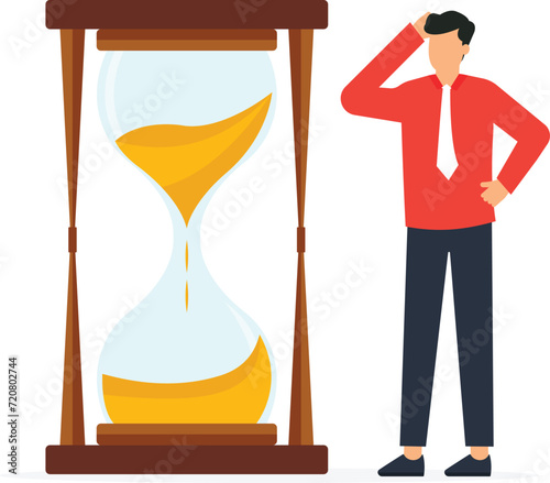 Time management and challenge to overcome to be success, Manage to control time and working timeline concept,
