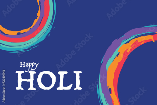 Holi festival fun banner poster template design with splash of colorful gulal background. Holi, great design for any purposes. Happy festive background.
