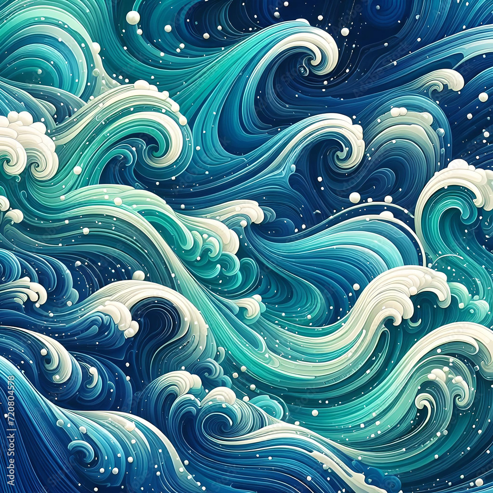 Abstract blue green waves background Abstract blue green waves background