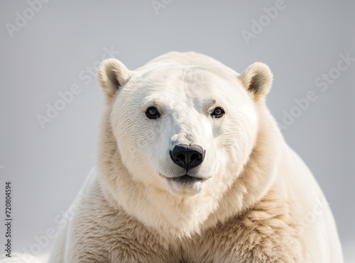 Polar Bear on White Canvas