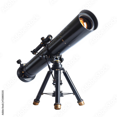 telescope isolated on transparent background ,generative ai photo