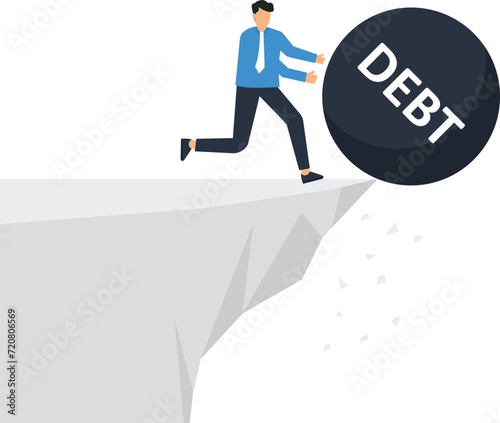 Debt burden and financial obligation or loan payment, Heavy load of money failure, Mortgage or borrowing money problem concept,

