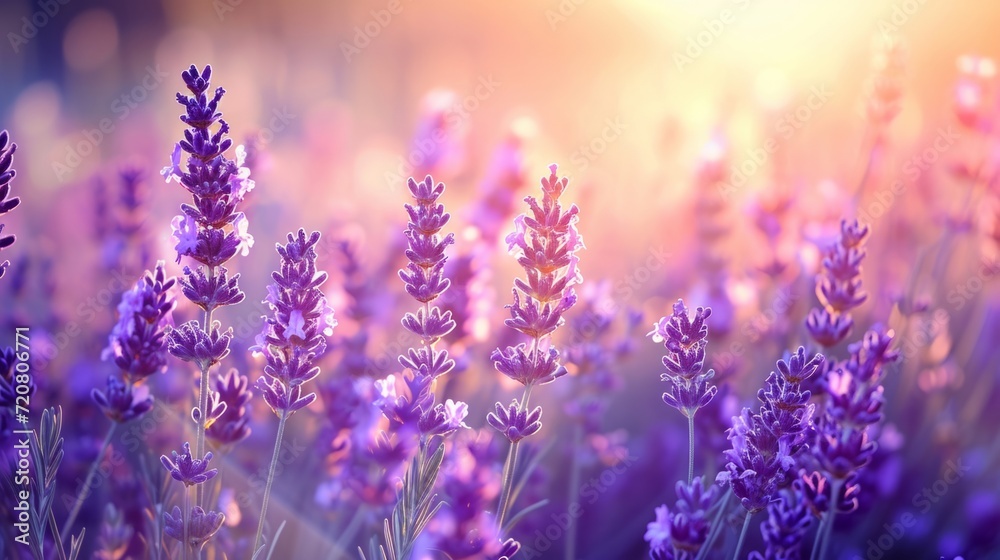 Sunlit lavender field generative ai Sunlit lavender field generative ai
