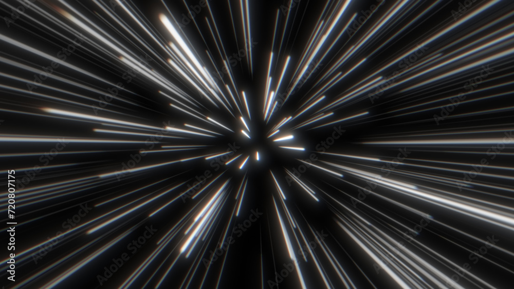 Through space, starfield. Abstract particles, neon rays background. Through space, starfield. Abstract particles, neon rays background.