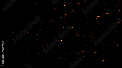 Burning ash background. Sparks backdrop. Flickering abstract Particles
