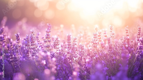 Sunlit lavender field generative ai © Kelly