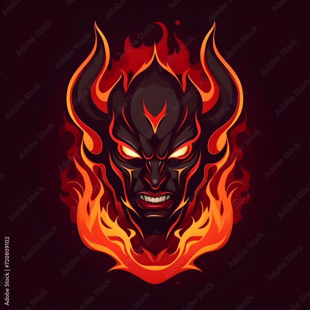 demon ,vector art logo for gamers -Generative AI	