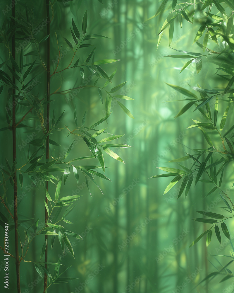 Green wall, the wall shows the shadow of bamboo forest Green wall, the wall shows the shadow of bamboo forest