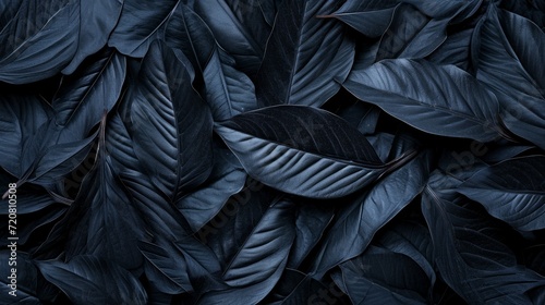 Black abstract leaf textures tropical leaves background. generative ai