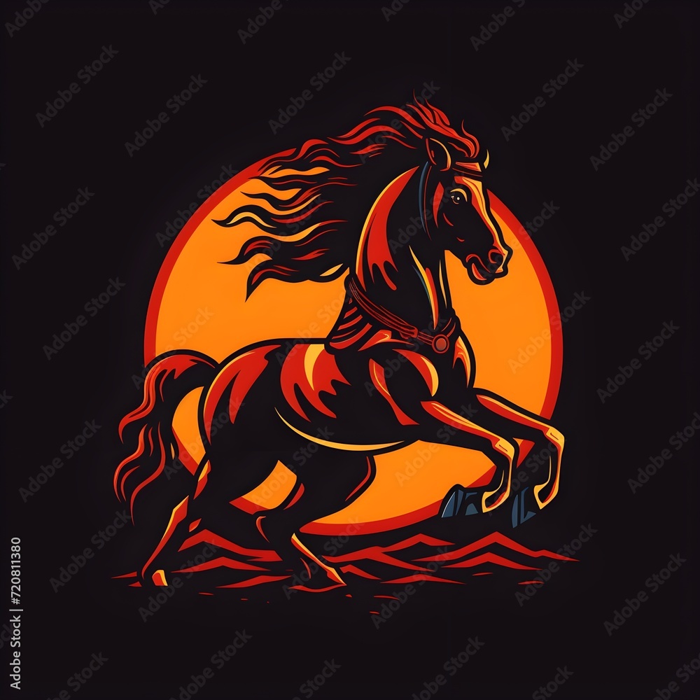 Fototapeta premium horse vector art logo for gamers -Generative AI