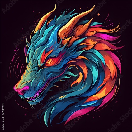 Dragon vector art logo for gamers -Generative AI  © thilina