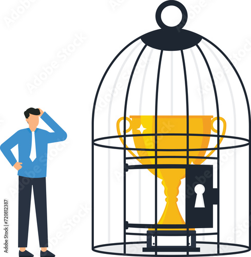 Success trap and problem with career or betrayal in business deal concept,
