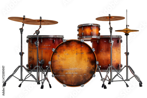 drum kit isolated on transparent background ,drum set png ,generative ai