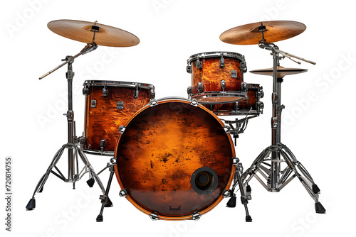drum kit isolated on transparent background ,drum set png ,generative ai photo