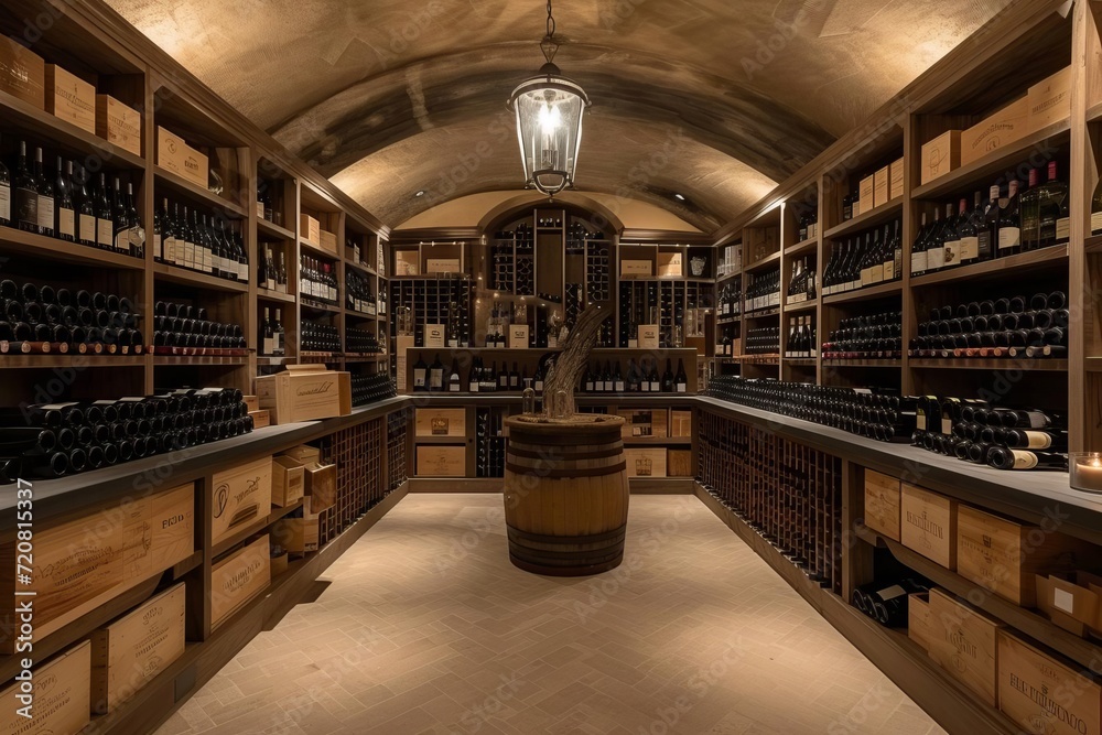 Sophisticated wine cellar with vintage collection and tasting room