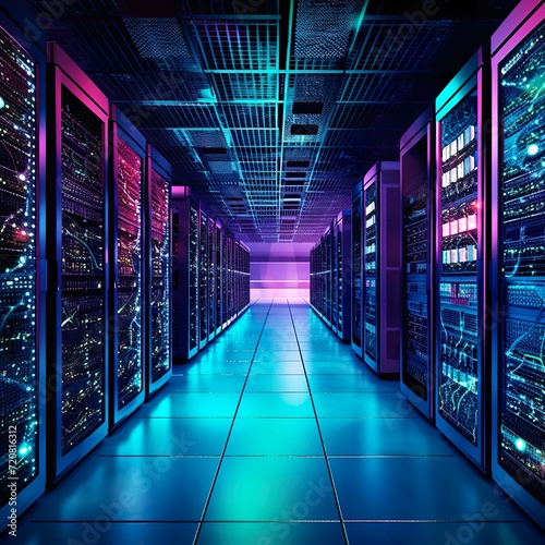room with servers and data - Generative AI