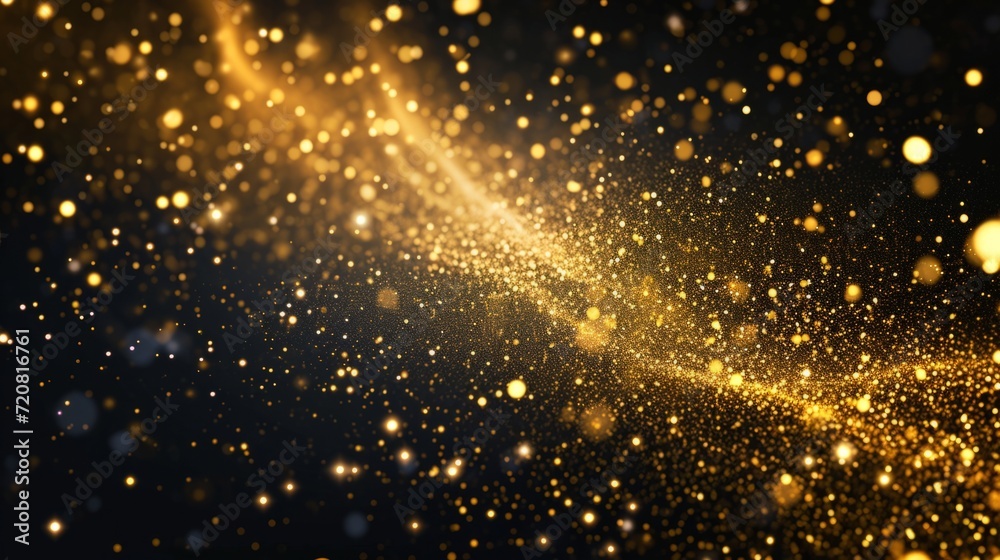 Obraz premium falling gold dust elements generative ai