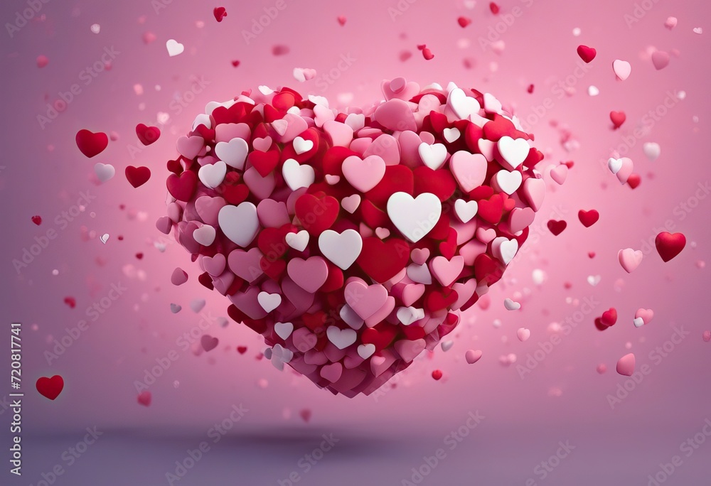 Valentine Day Day medibackground rendering 3d heart floating icon theme social 3d