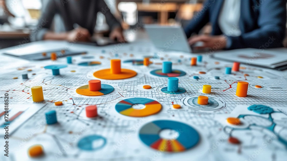 Businessman analyzing promotion charts Businessman analyzing promotion charts