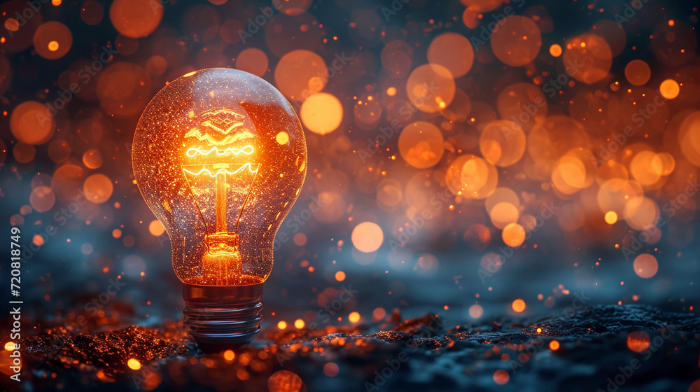 A lit light bulb as a symbol of a new idea A lit light bulb as a symbol of a new idea