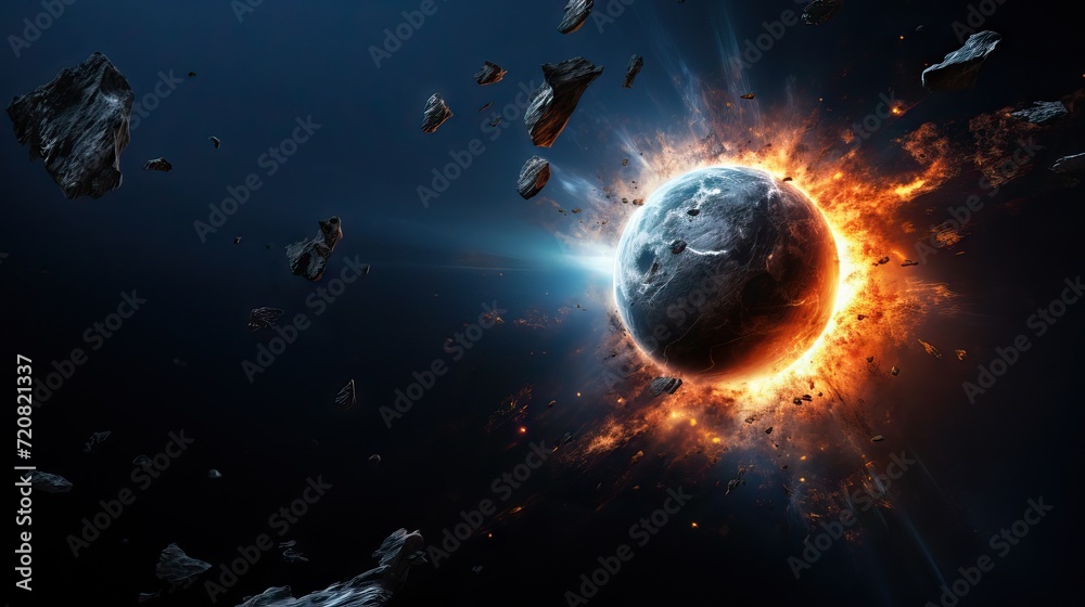 Exploring the Cold Depths of Space AI Generated Stock Illustration ...