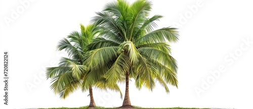 Full view photo image coconut tree on a white background