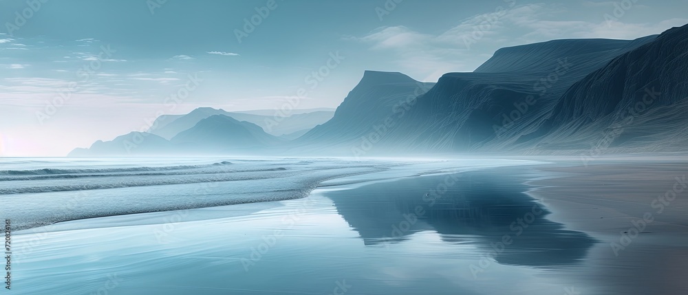 Fototapeta premium Minimalist abstract landscapes and seascapes, award winning studio photography