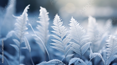Delicate Fronds Transformed by Frost AI Generated