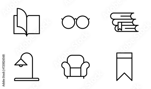 Library icon symbol vector template collection