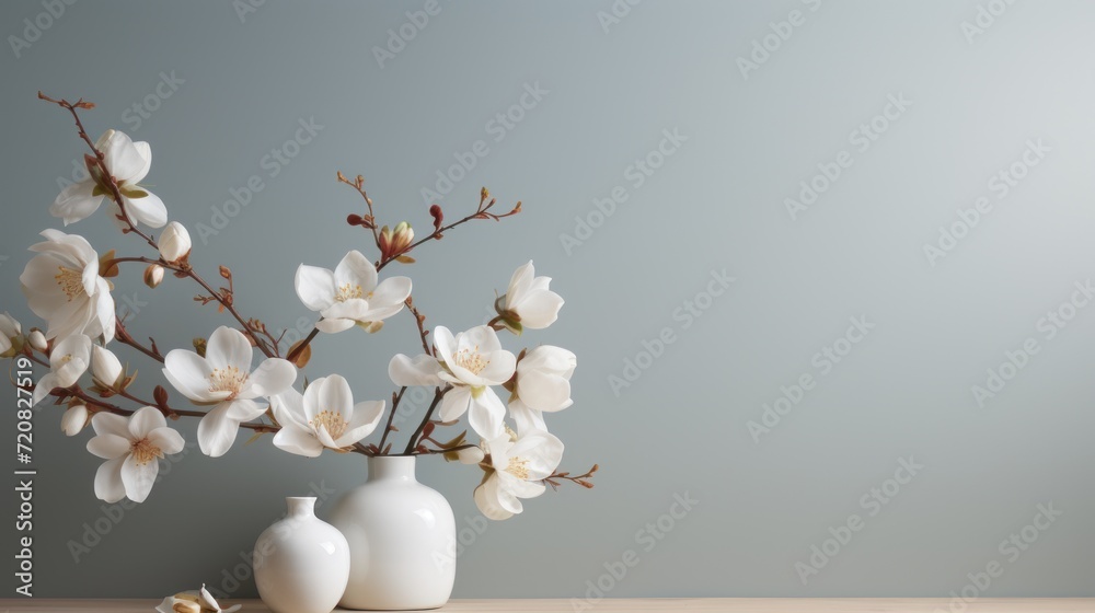 Creamy Magnolia Blossoms in the Morning Sun AI Generated