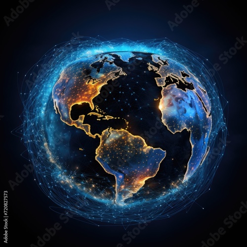 An Image of Earth Connected Through Big Data