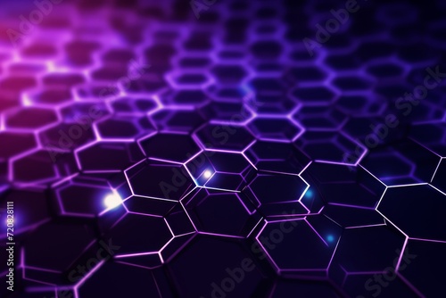 Innovative science background with a gradient from futuristic silver to deep violet, featuring an abstract nanotechnology pattern to represent cutting-edge research and development 