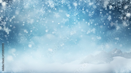 Winter Background of Snow and Frost with Free Space for Your Decoration AI Generated © Alex