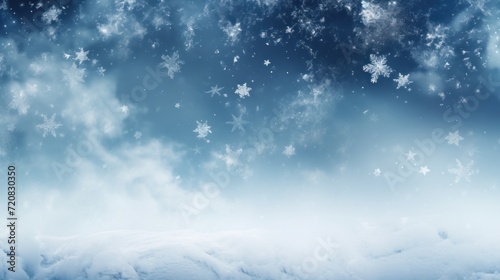 Winter Background of Snow and Frost with Free Space for Your Decoration AI Generated