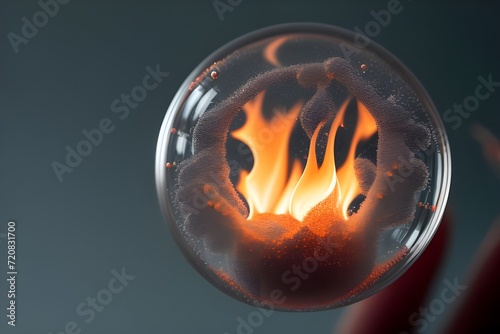 glass ball in fire