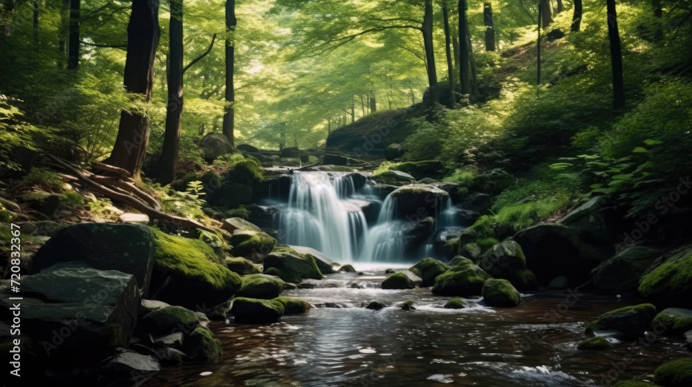 Obraz premium Beautiful waterfall in the forest