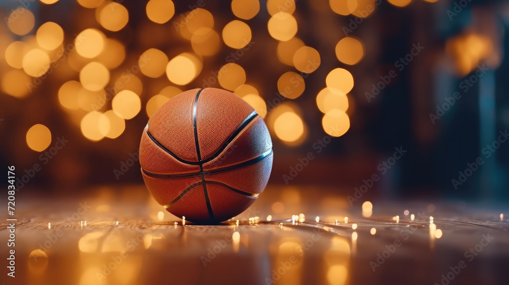 Basketball ball with bokeh effect