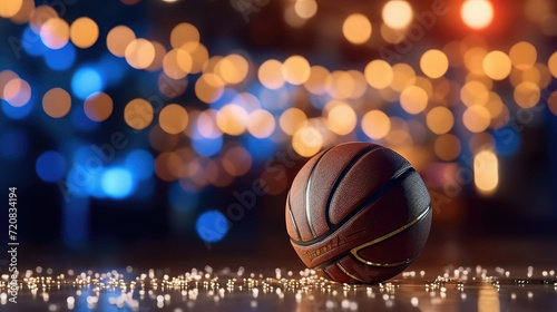Basketball ball with bokeh effect