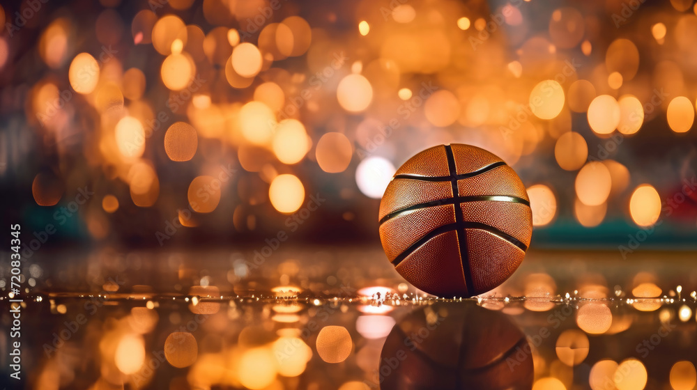 Basketball ball with bokeh effect Basketball ball with bokeh effect