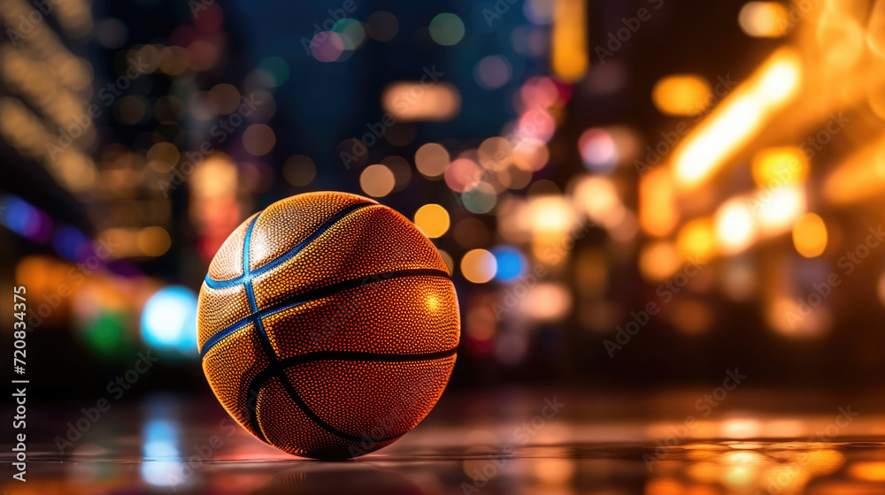 Basketball ball with bokeh effect Basketball ball with bokeh effect