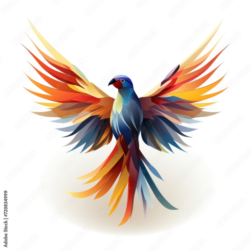 Attractive Parrot Logo on White Background AI Generated