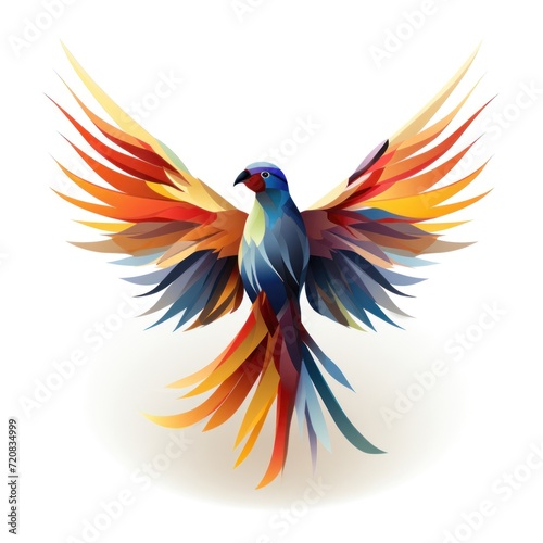 Attractive Parrot Logo on White Background AI Generated © Alex