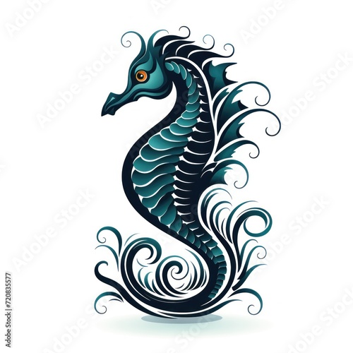 Attractive Seahorse Logo Design AI Generated